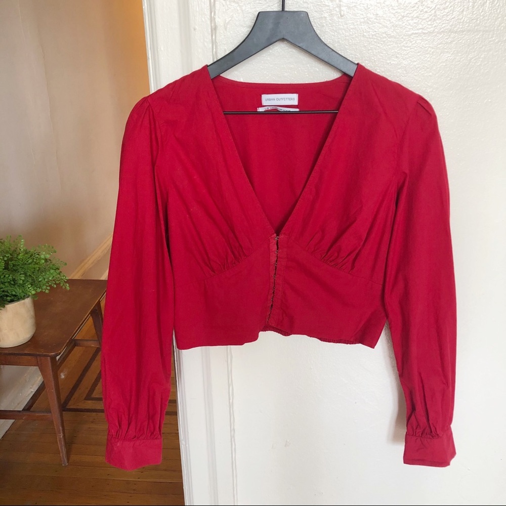 Urban Outfitters UO Peter Plunging Hook + Eye Cropped Top